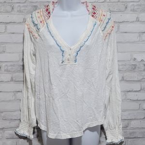 Free People Embroidered Blouse
